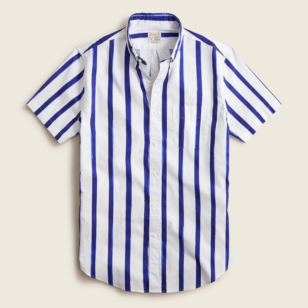 NWT J.Crew Short-sleeve Broken-in organic cotton oxford shirt, size M